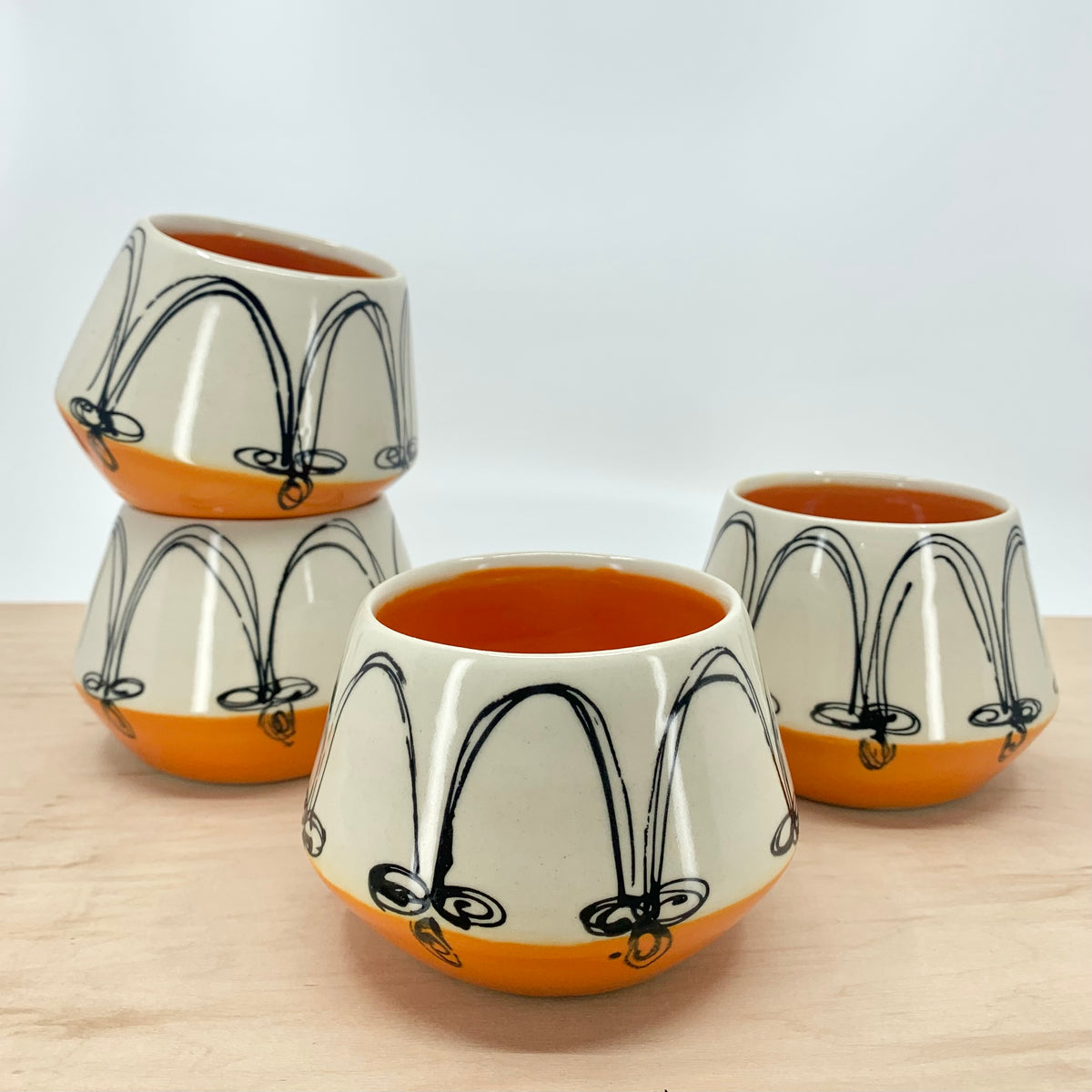 Arches Cups • Festive Porcelain Orange•Yellow•Teal•Blue•Grey