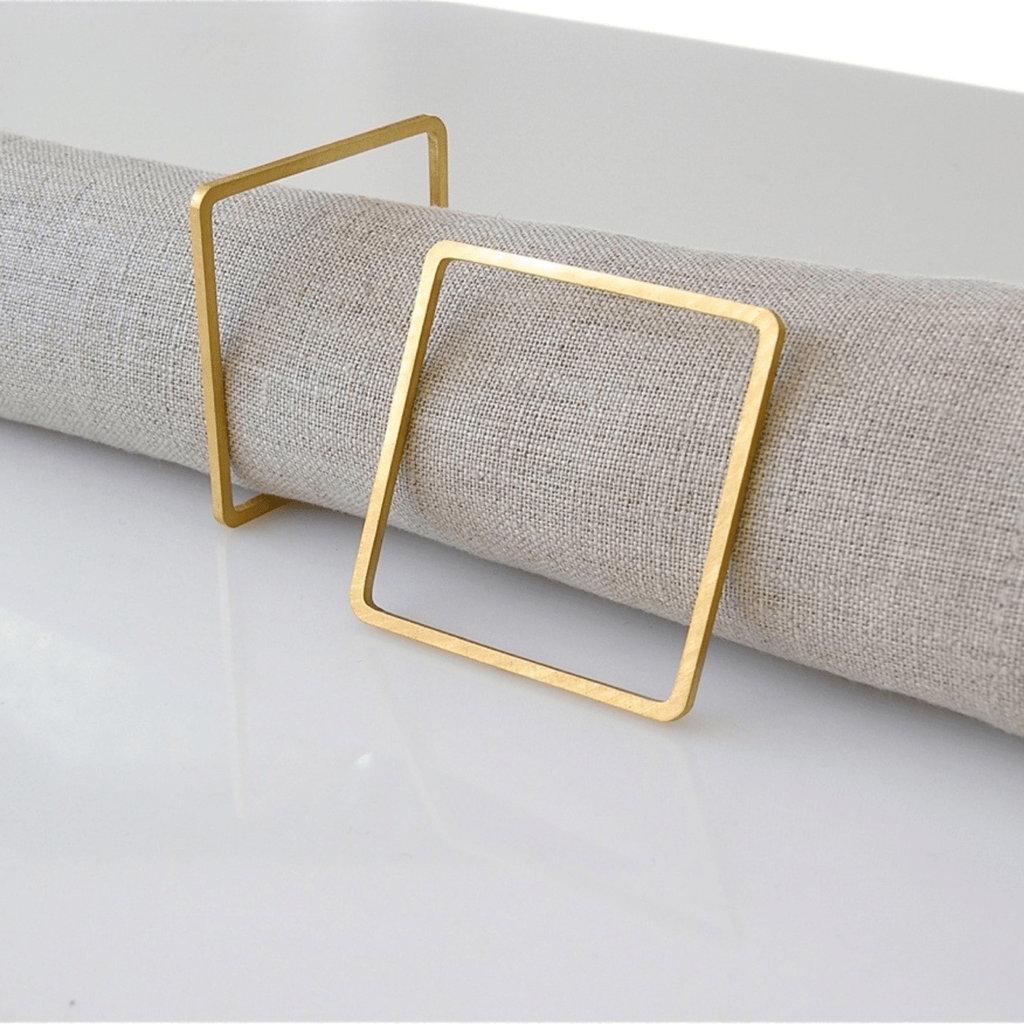 Gold-Plated Napkin Ring Set of Six-Tablewear-Montana Arts & Home