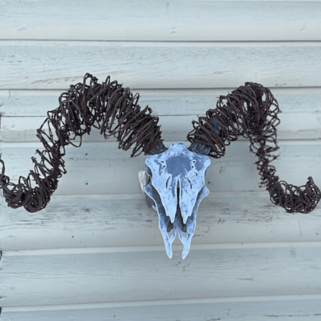 Big Horn Sheep wall mount steel and wire sculpture-Montana Arts & Home