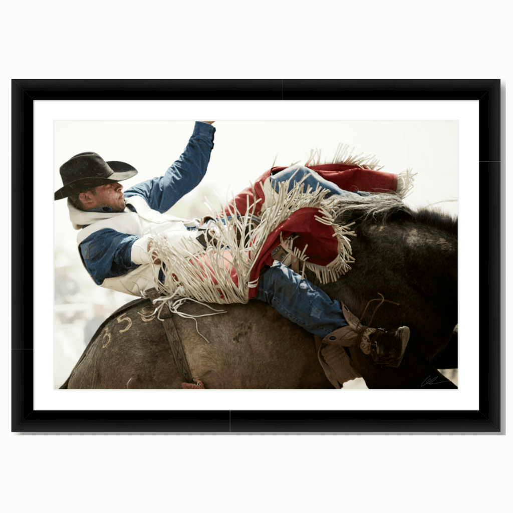 Ride'm color photograph by Andy Anderson bucking horse with cowboy Montana Arts & Home