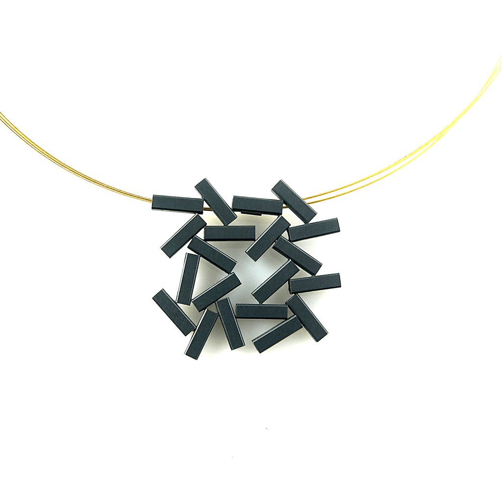 Oxidized Tube Pendant Necklace made in Montana