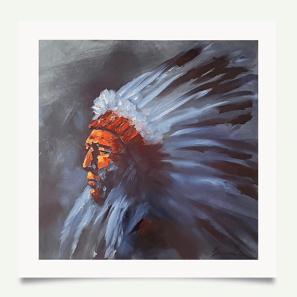 Limited Edition Native American Crow Chief Art Print by Paul Brourman