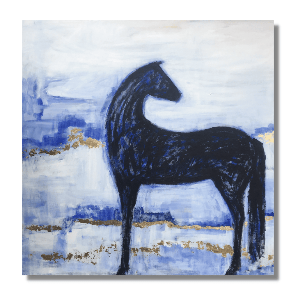 Blue and Gold Horse- Montana Arts & Home