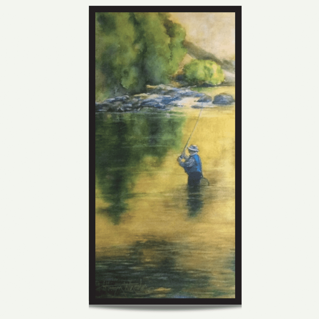 Fishing water color painting
